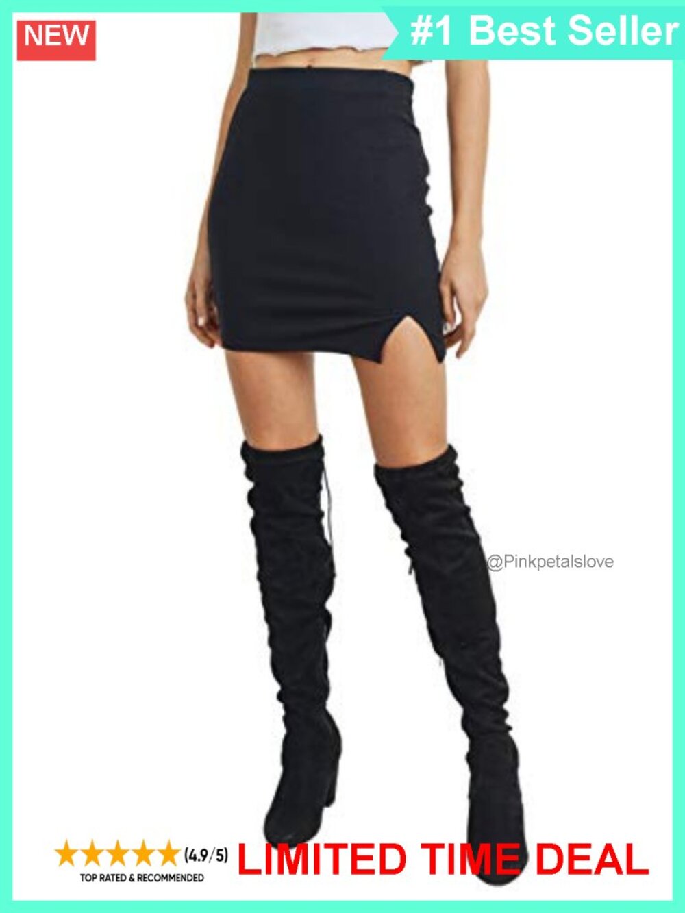 Mini Bodycon Skirt Stretch Jersey Knit Elastic Waist Above Knee Casual Formal